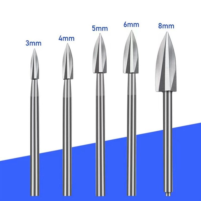 5pc雕刻刀套装 家具茶桌木雕根雕打磨抛光工具 电动木工铣刀钻头