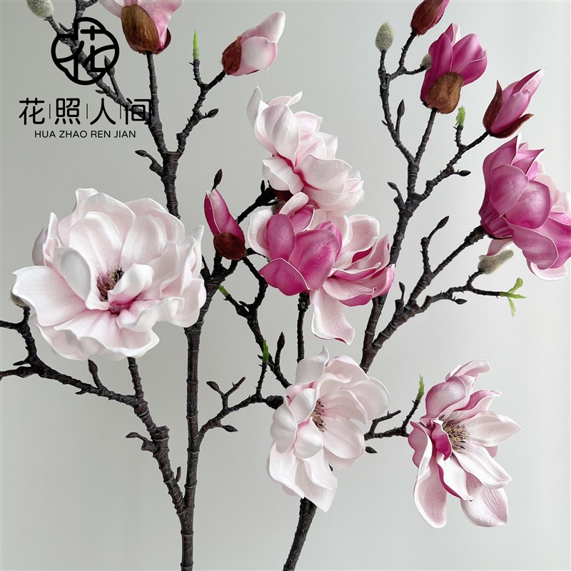 高品质大玉兰仿真花 中式家居装饰Eva假花落地花艺国风摄影道具花