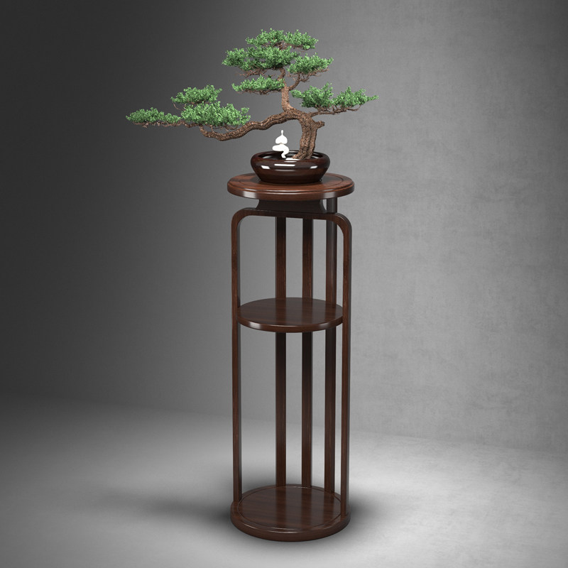 中式花台花架子客厅落地式实木圆形花台花瓶花盆架2024新款花托架,住宅家具,花架/花几,淘宝优惠券,粉丝福利购,淘宝优惠卷