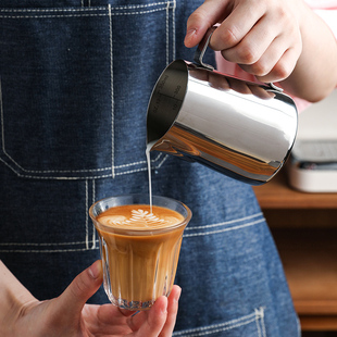 舍里304不锈钢尖嘴拉花杯子带刻度咖啡拉花缸花式 打奶泡杯咖啡壶