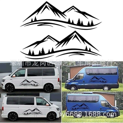 X-253新款山脉树林2PCS乙烯基汽车拉花个性装饰贴纸山峰风景车贴
