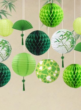 春天绿色森系挂饰你好春天主题灯笼挂件氛围挂布春季市集橱窗装饰