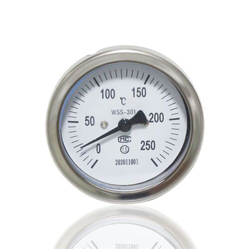 供双金属温度表全钢304温度计轴向不锈钢WSS-301 250C 杆长70MM