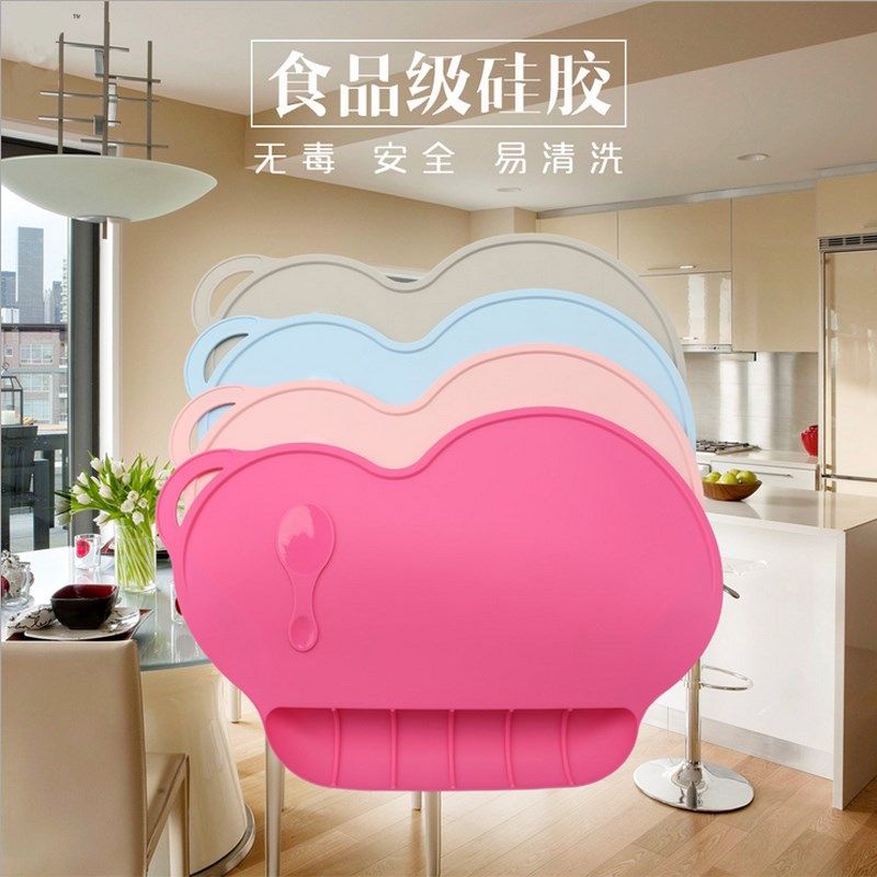 儿童硅胶餐垫宝宝就餐垫可折叠防水防油餐桌隔热吃饭餐桌垫 便携
