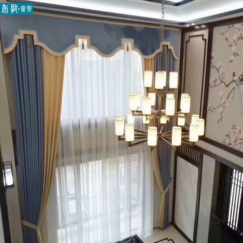 成都布歌超高遥控欧式大厅法式展厅电动轨道高档豪华设计别墅窗帘