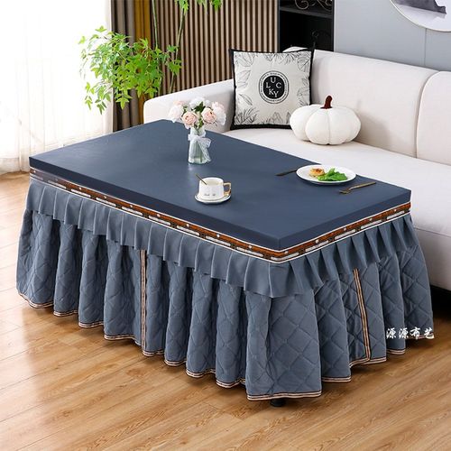 冬季烤火罩加厚双面绒裙开叉长方形电暖炉套烤火被套防水防油皮盖