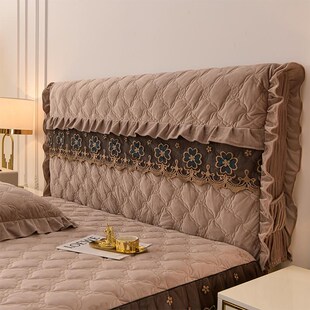 全包床头套罩现代通用蕾丝花边公主床头罩木皮床靠背套防尘出租屋