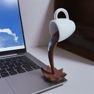 【打翻的卡布奇诺】创意咖啡杯立体摆件桌面装饰品创意恶搞摆件