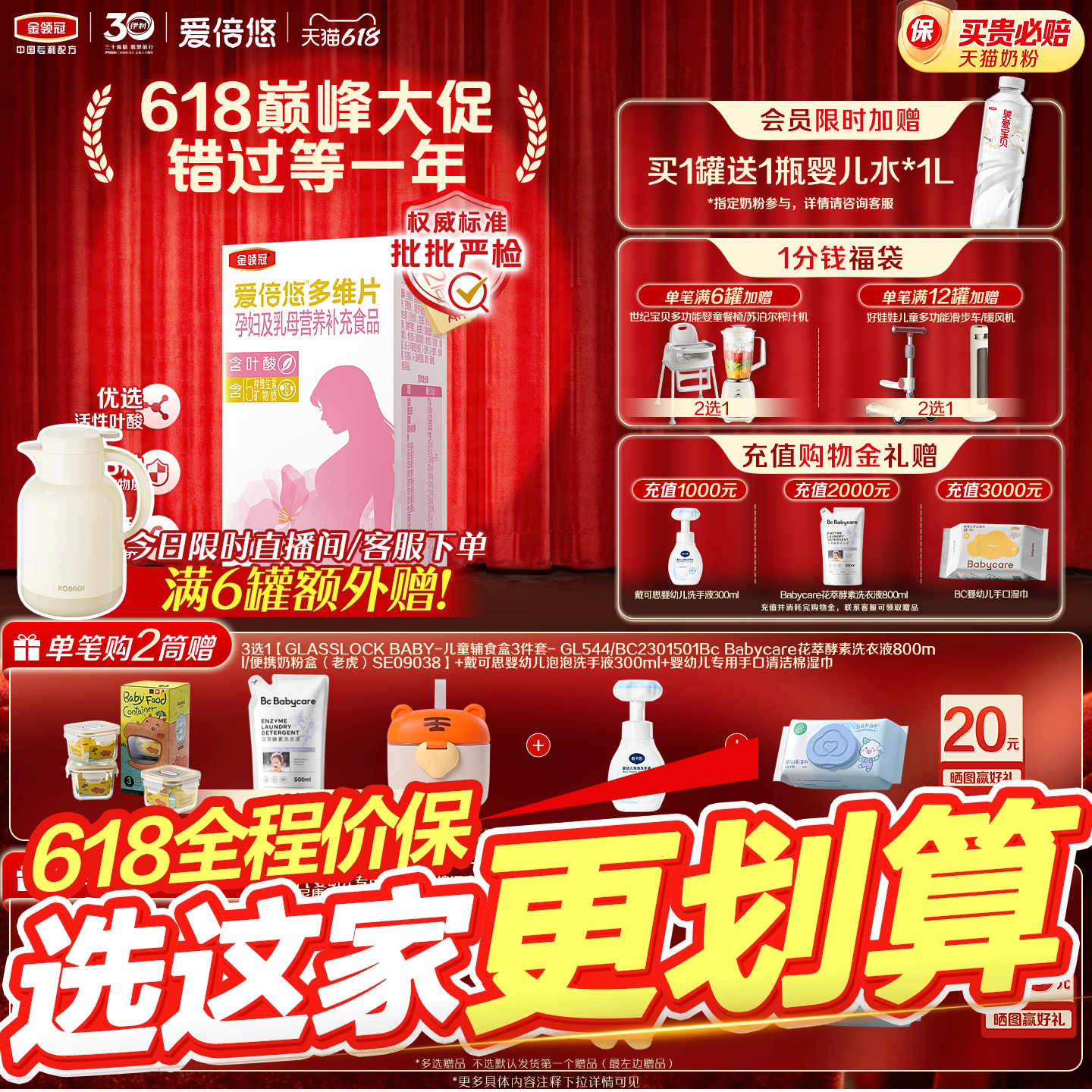 【开业特惠】金领冠爱倍悠孕妇及乳母营养补充食品多维片60片*2盒