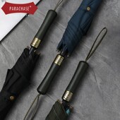 复古木柄双层大号双人长柄伞自动商务男士 防风加厚加固晴雨两用伞