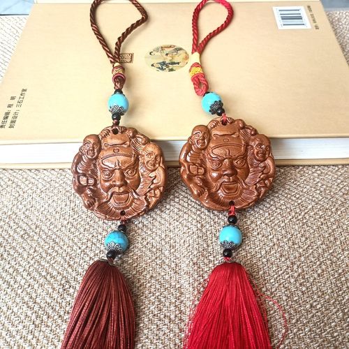 桃木钟馗汽车挂饰内饰品车挂出入行车平安后视镜挂件装饰品礼品