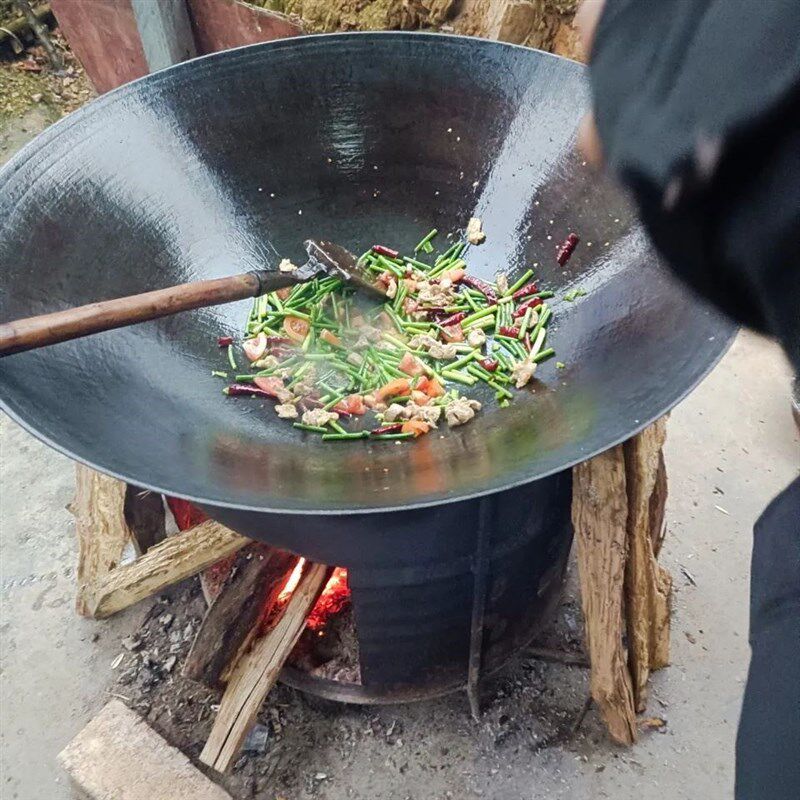 大铁锅加深加厚深底铁锅炖熟铁双耳锅猛火灶炒菜锅家用农村食堂用