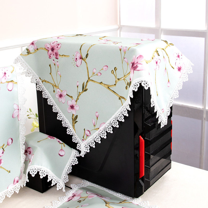 电脑防尘罩音响罩盖巾台式机盖布主机防尘布田园风格防水防油盖布