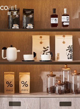 邸高家居 咖啡厅主题/迷你咖啡店吧台收银台背景柜氛围装饰摆件