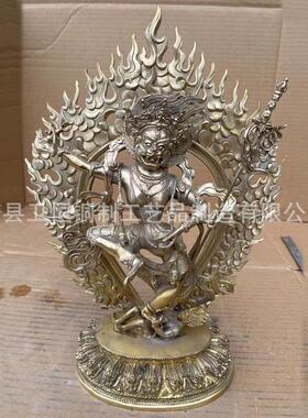 纯铜狮面空行母佛像密宗纯铜古鎏金12寸居家高档藏传莲师供护摆件