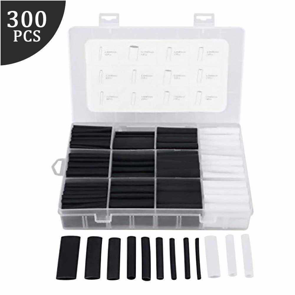 300PCS双壁热缩管盒装3:1黑白带胶绝缘套管组合阻燃管套,五金/工具,套管,淘宝优惠券,粉丝福利购,淘宝优惠卷