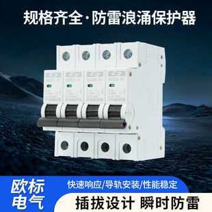 SPD浪涌后备保护器光伏前置防雷保护开关防电涌跳闸保护2P/4P开关