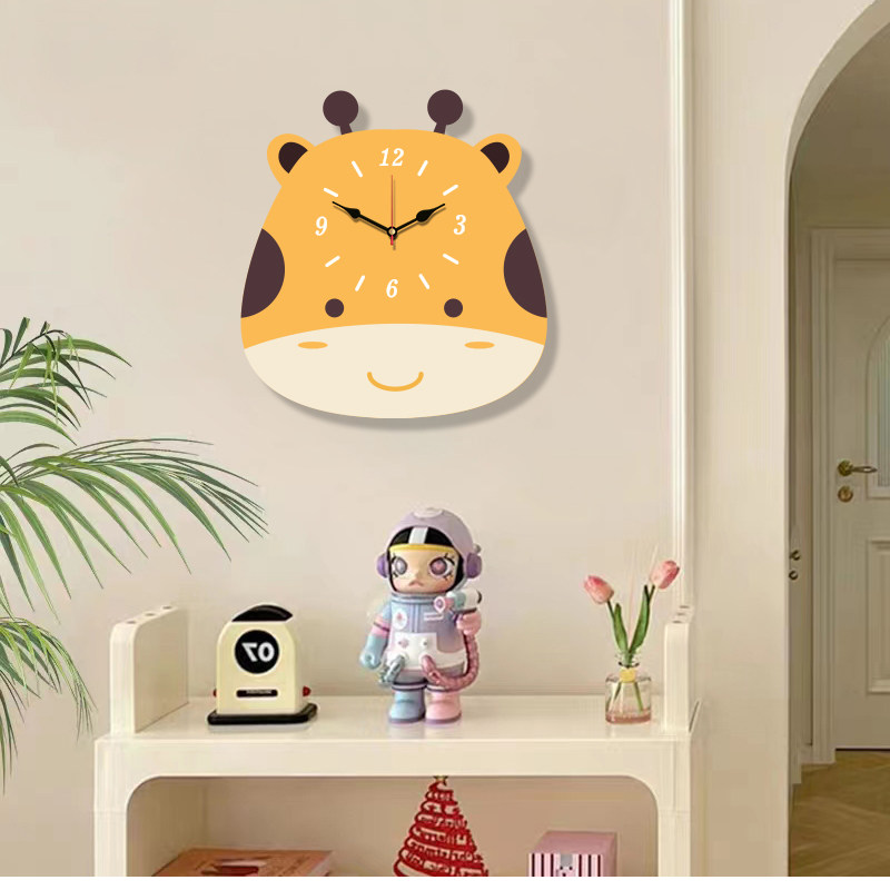 卡通挂钟客厅创意可爱钟表家用时尚装饰儿童房卧室静音挂墙时钟88