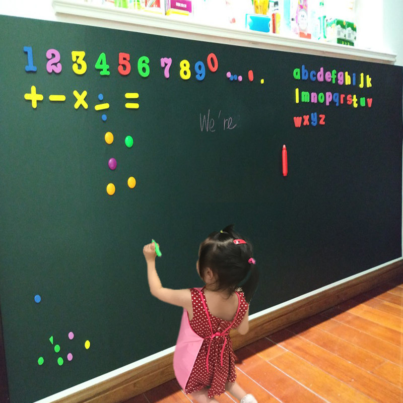 磁性黑板贴纸墙贴家用可移除吸磁儿童涂鸦磁力绿板贴自粘幼儿园