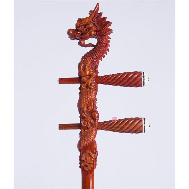 黑檀紫檀龙头二胡杆子越胡琴杆红花梨弯头高胡大筒杆抛光带琴轴