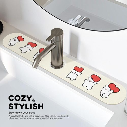 创意洗手台吸水垫可爱浴室洗漱台吸水垫洗手台垫硅藻泥沥水垫子