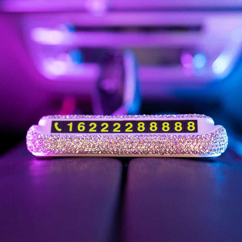 挪车电话牌车用汽车临时停车号码牌子可爱移车卡创意高档数字摆件