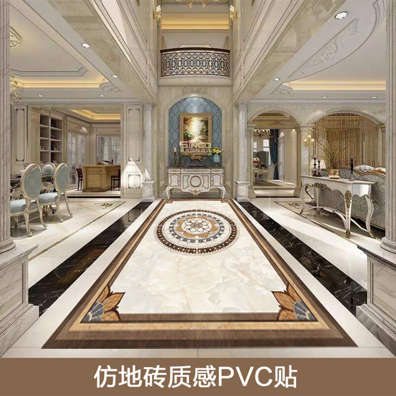 仿瓷砖自粘贴纸地面翻新遮丑客厅地砖花纹过门石走廊装饰客厅地贴