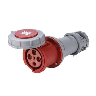 工业插座6422 4P63A移动防水插座IP67防尘四孔连接器380V连接器