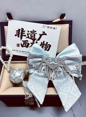 广西壮锦蝴蝶结发夹手工DIY材料