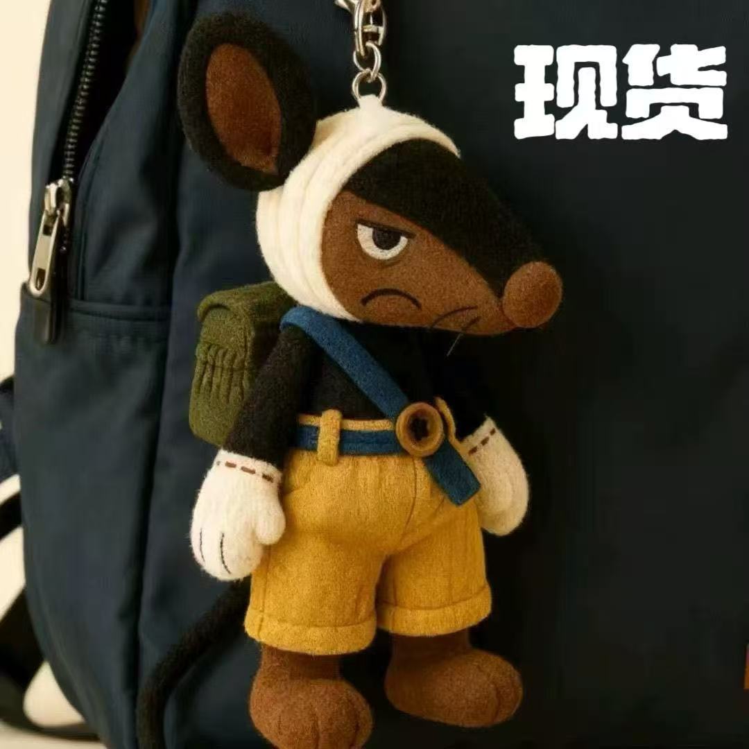 新品黑猫警长一只耳毛绒玩偶钥匙扣挂件书包挂饰创意礼物送朋友图片