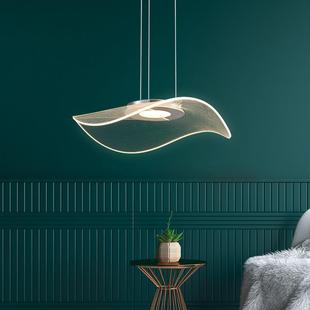 北欧餐厅荷叶吊灯创意草帽设计吧台灯现代简约卧室led餐桌饭厅灯