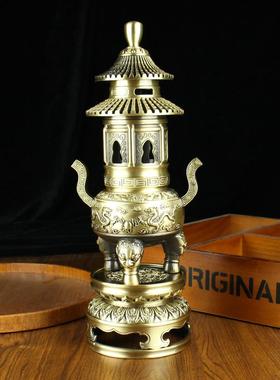 黄铜宝鼎塔上炉家居室内香道用品收藏香炉宝塔会销礼品创意摆件