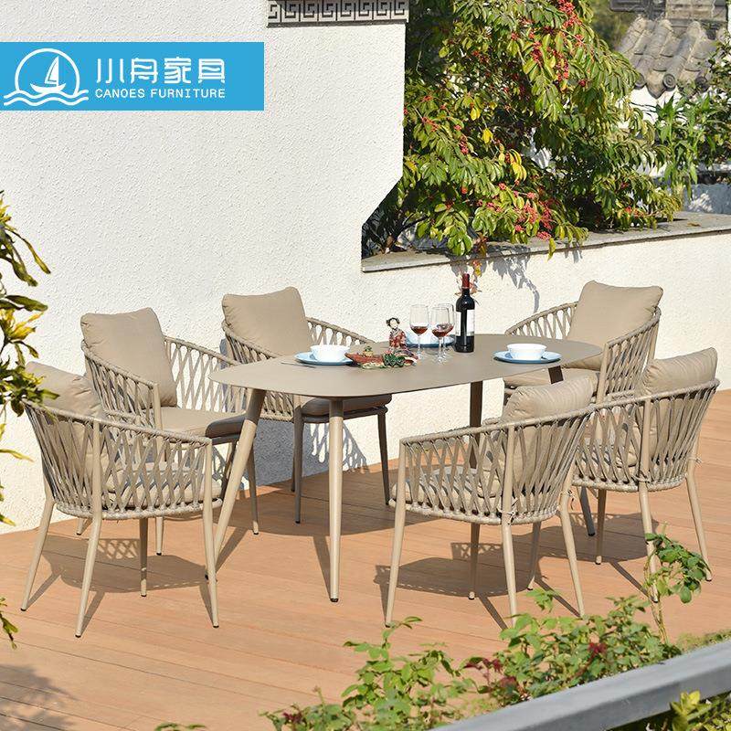 户外庭院藤椅天台绳编桌椅组合现代酒店别墅露天休闲椅子防水家具,商业/办公家具,商用藤编家具,淘宝优惠券,粉丝福利购,淘宝优惠卷