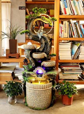 室内装饰根雕流水庭院客厅阳台拐角树根办公室景观前台招财摆件