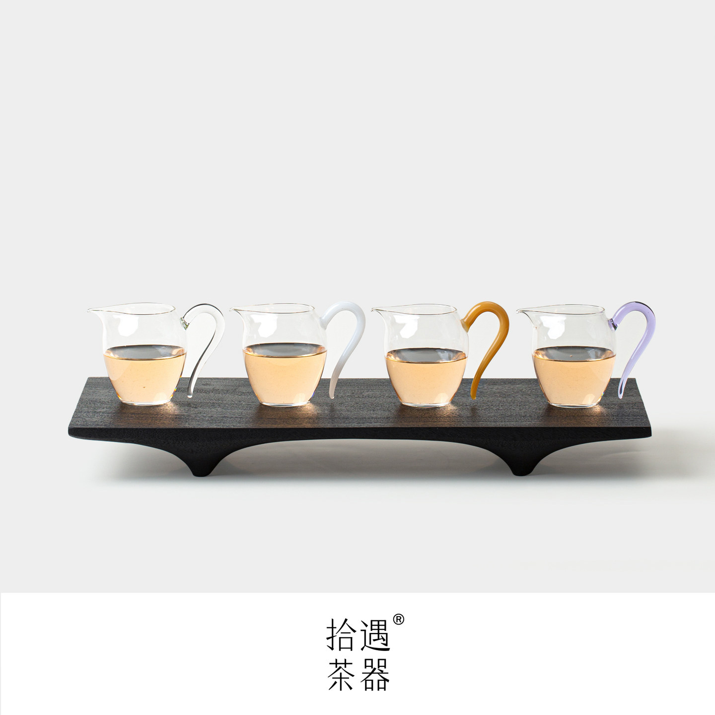 拾遇小号高硼硅玻璃公道杯带把小容量茶海不烫手分茶杯高级一人饮图片