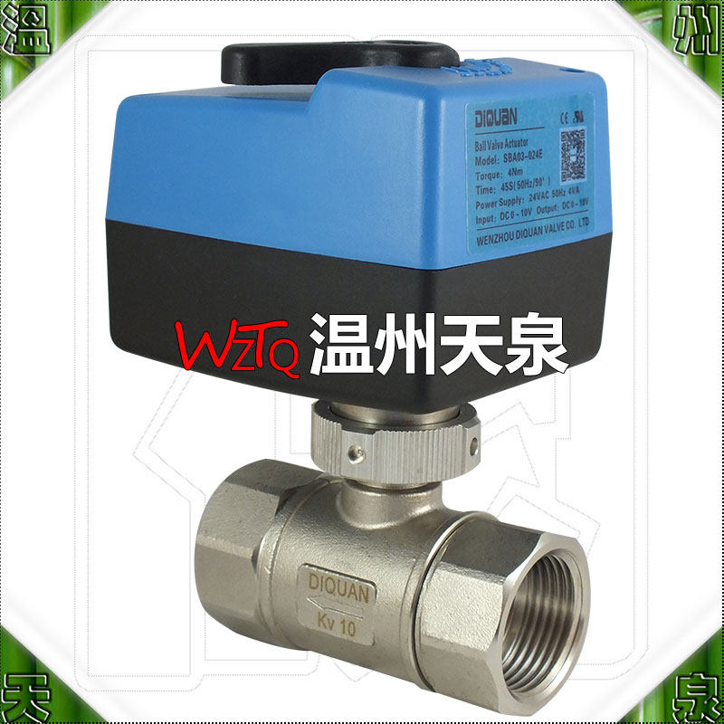 模拟式电动调节二通内螺纹不锈钢球阀比例积分DN25(0-10v)SBA03