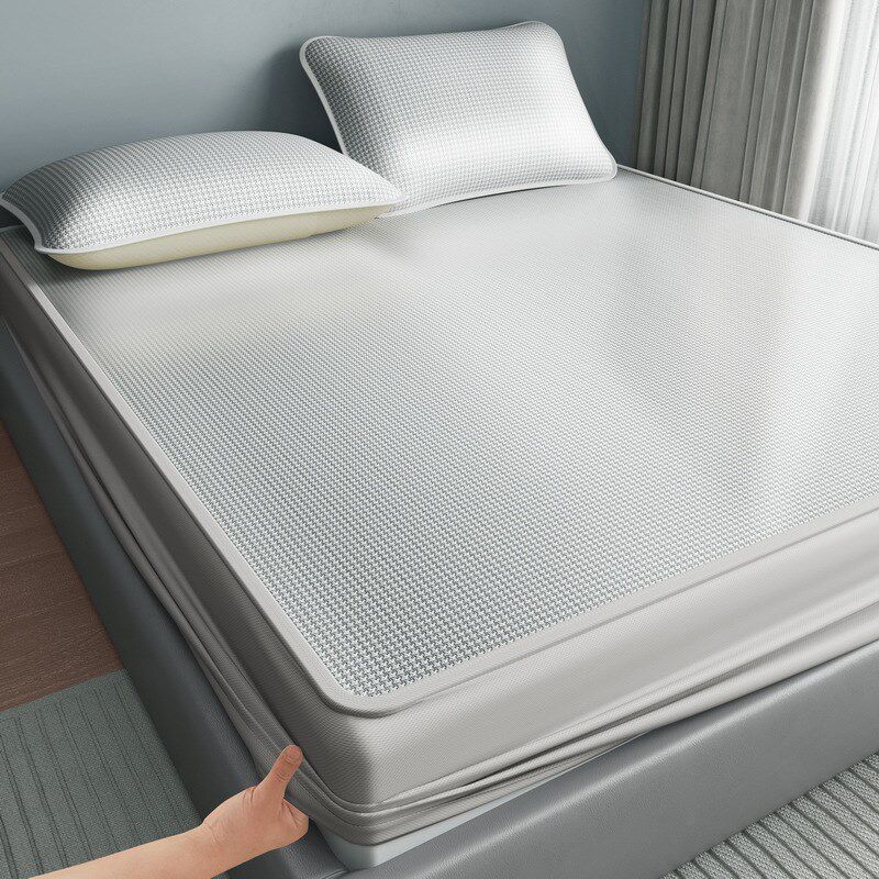 夏季冰丝凉席床笠款三件套夏天藤席学生宿舍单人凉床垫席子可水洗,床上用品,冰丝席,淘宝优惠券,粉丝福利购,淘宝优惠卷