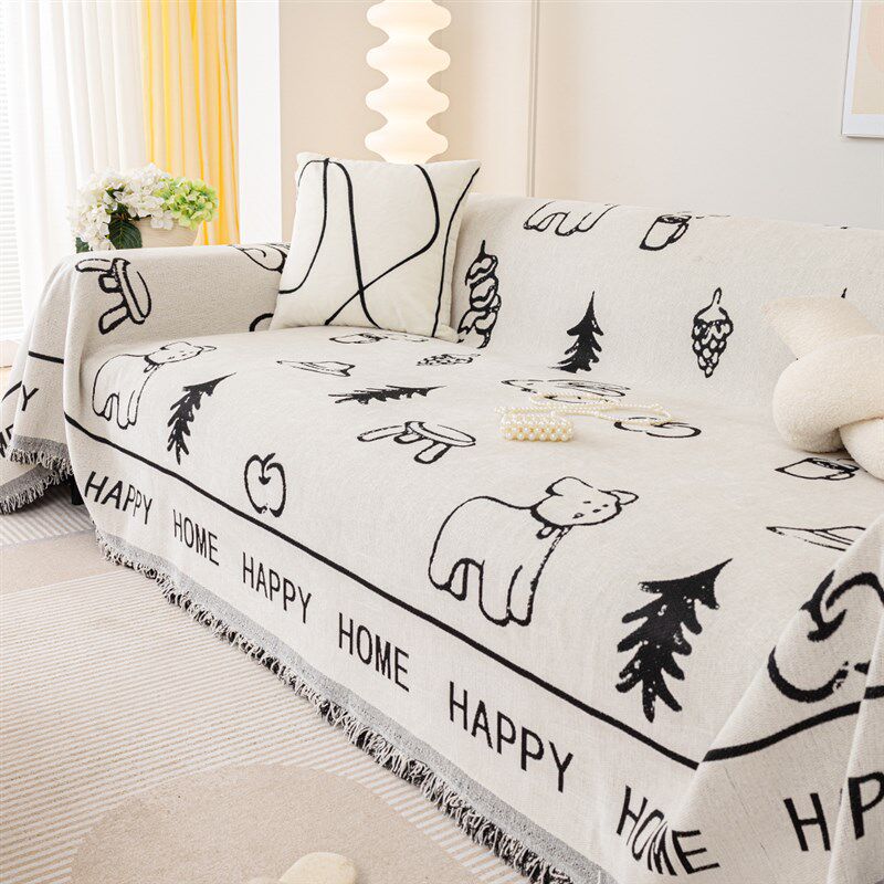 一片式沙发盖布涂鸦风雪尼尔沙发巾套罩四季通用全盖防猫抓毯垫子,居家布艺,沙发垫,淘宝优惠券,粉丝福利购,淘宝优惠卷