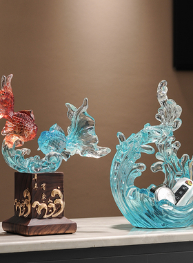 年年有余办公室创意锦鲤鱼招财摆件玄关酒柜电视柜风生水起装饰品