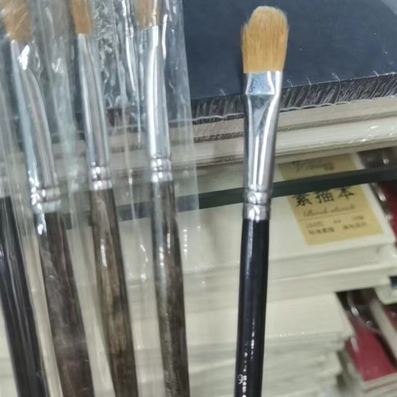 榭得堂666纯狼毫画笔专业级古典油画水粉水彩丙烯笔颜料画笔圆峰