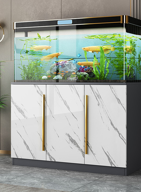 定制家用客厅鱼缸大中小型底柜水族箱柜子水族缸架子造景靠墙一体