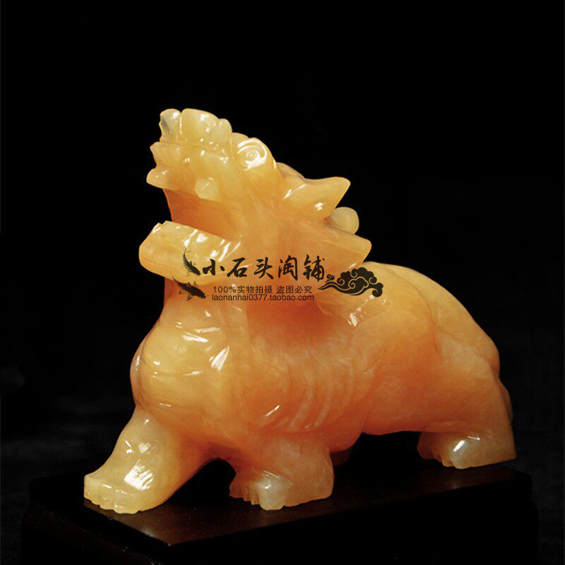 极速天然米黄玉手工貔貅桌面摆件现代客厅办公室电视柜装饰品朋友