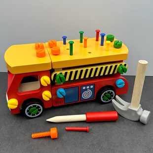 拆装 幼儿园建构区域材料益智玩具 螺母工具车儿童拧螺丝敲钉子组装