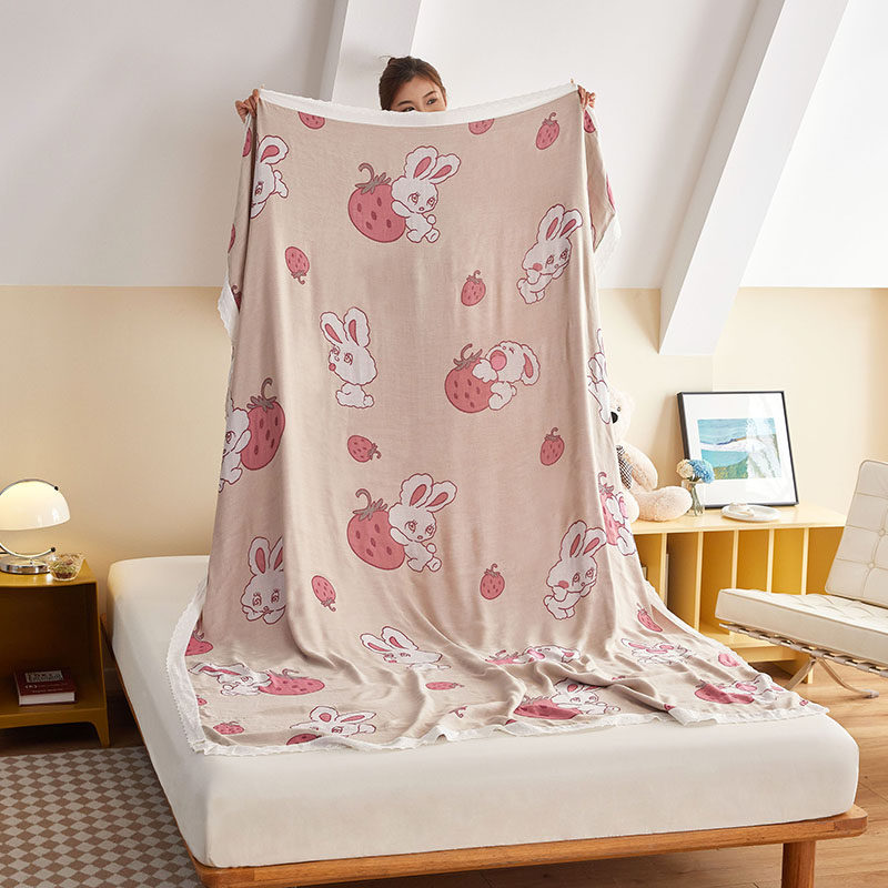 夏季薄款竹纤维毛巾被双层纱布冷凉感毯子泡芙夏凉被沙发用小毯子,床上用品,休闲毯/毛毯/绒毯,淘宝优惠券,粉丝福利购,淘宝优惠卷