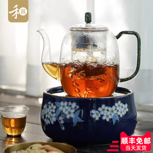 弘龙禾器富蕴壶玻璃煮茶壶蒸茶器全玻璃莺歌烧电陶炉煮茶套装家用