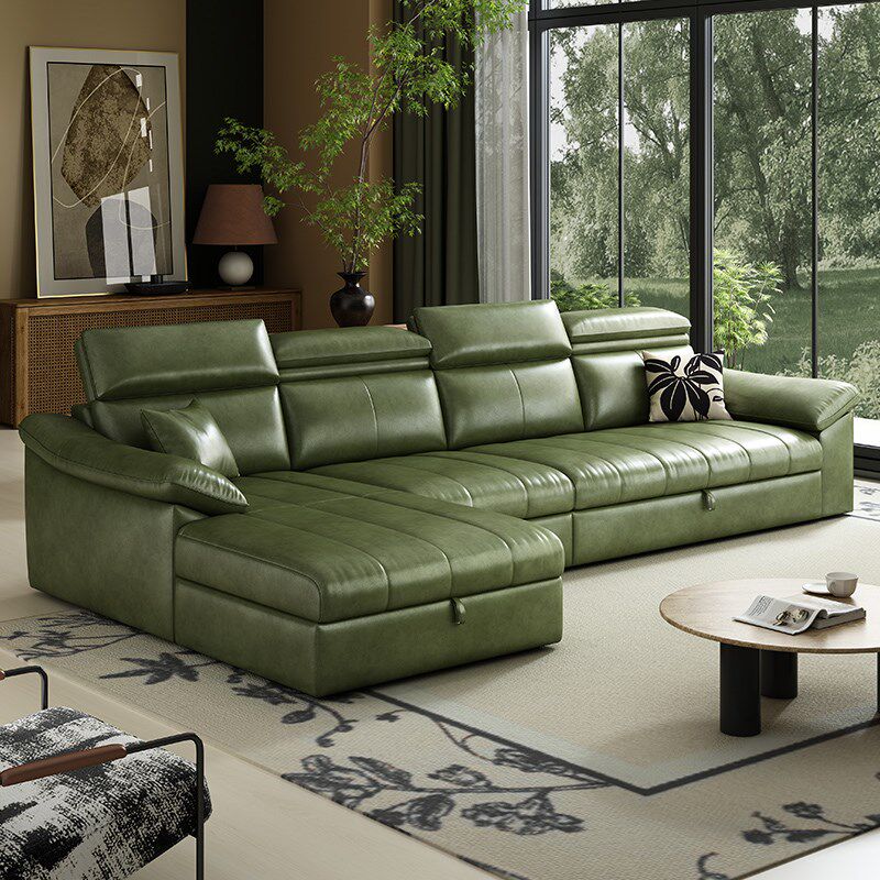 贵妃椅沙发床折叠两用2025新款伸缩床一体两用复古油蜡皮沙发客厅