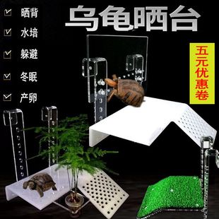 乌龟晒台爬台高水位浮岛龟台鱼缸深水龟晒台挂钩晒背挂钩龟爬架大