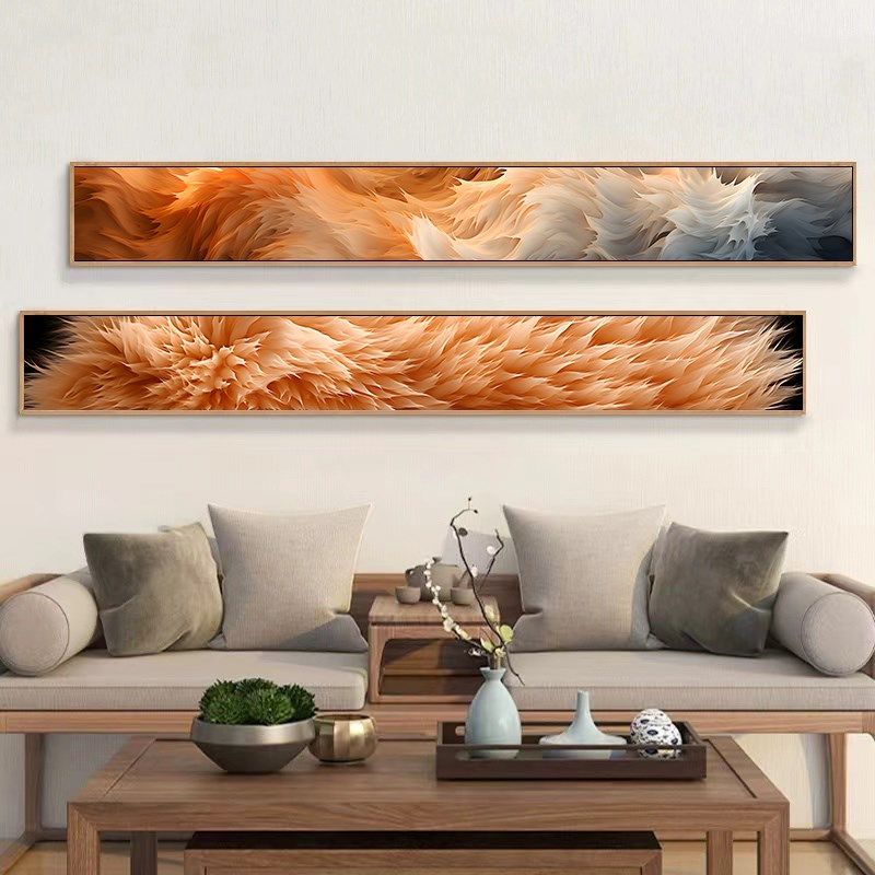 长组合沙发背景墙挂画Wabi-Sabi风格客厅装饰画抽象高端卧室床头,家居饰品,现代装饰画,淘宝优惠券,粉丝福利购,淘宝优惠卷