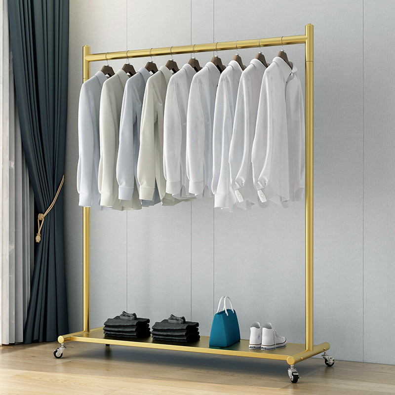 晾衣架置地移动挂衣架折叠宿舍用卧室内学生晒衣架家用凉衣杆带轮