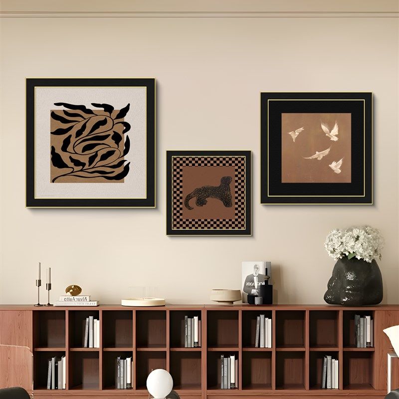 新款家用沙发背景墙装饰画客厅高级创意餐厅挂画中古风组合画挂墙,家居饰品,现代装饰画,淘宝优惠券,粉丝福利购,淘宝优惠卷